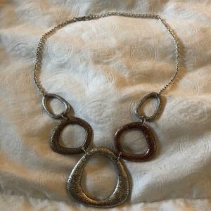 Silver and copper tone necklace